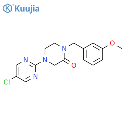 4-(5-chloropyrimidin-2-yl)-1-[(3-methoxyphenyl)methyl]piperazin-2-one structure