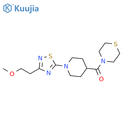 4-{1-[3-(2-methoxyethyl)-1,2,4-thiadiazol-5-yl]piperidine-4-carbonyl}thiomorpholine structure