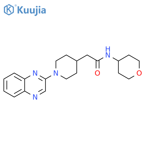 N-(oxan-4-yl)-2-[1-(quinoxalin-2-yl)piperidin-4-yl]acetamide structure