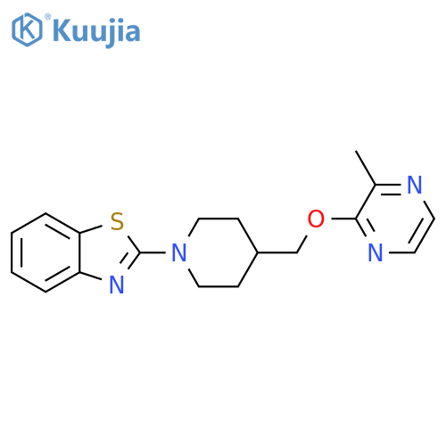 2-(4-{[(3-methylpyrazin-2-yl)oxy]methyl}piperidin-1-yl)-1,3-benzothiazole structure