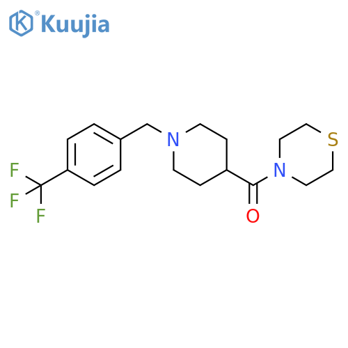 4-(1-{[4-(trifluoromethyl)phenyl]methyl}piperidine-4-carbonyl)thiomorpholine structure
