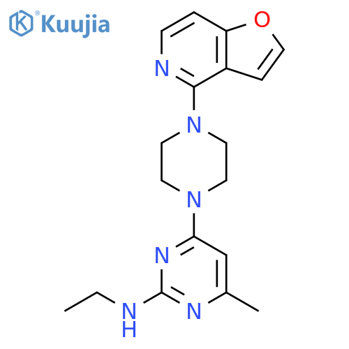 N-ethyl-4-(4-{furo[3,2-c]pyridin-4-yl}piperazin-1-yl)-6-methylpyrimidin-2-amine structure