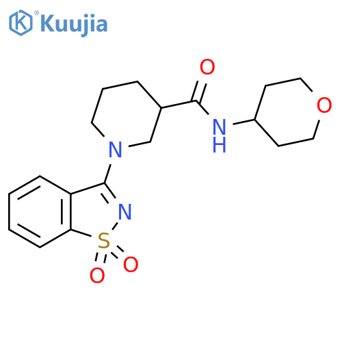 1-(1,1-dioxo-1,2-benzothiazol-3-yl)-N-(oxan-4-yl)piperidine-3-carboxamide structure