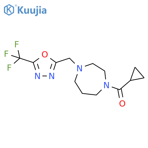 1-cyclopropanecarbonyl-4-{[5-(trifluoromethyl)-1,3,4-oxadiazol-2-yl]methyl}-1,4-diazepane structure