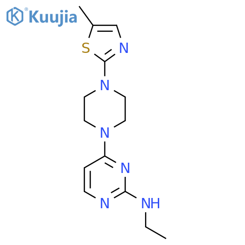 N-ethyl-4-[4-(5-methyl-1,3-thiazol-2-yl)piperazin-1-yl]pyrimidin-2-amine structure