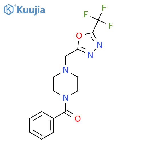 1-Benzoyl-4-{[5-(trifluoromethyl)-1,3,4-oxadiazol-2-yl]methyl}piperazine structure