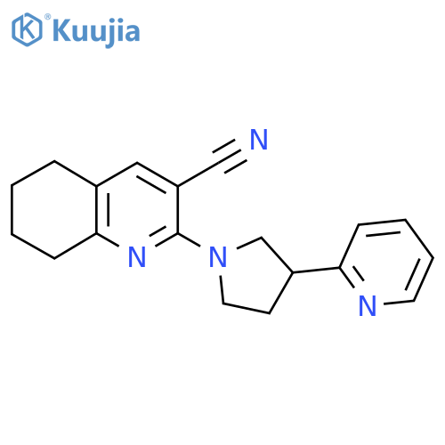 2-[3-(Pyridin-2-yl)pyrrolidin-1-yl]-5,6,7,8-tetrahydroquinoline-3-carbonitrile structure