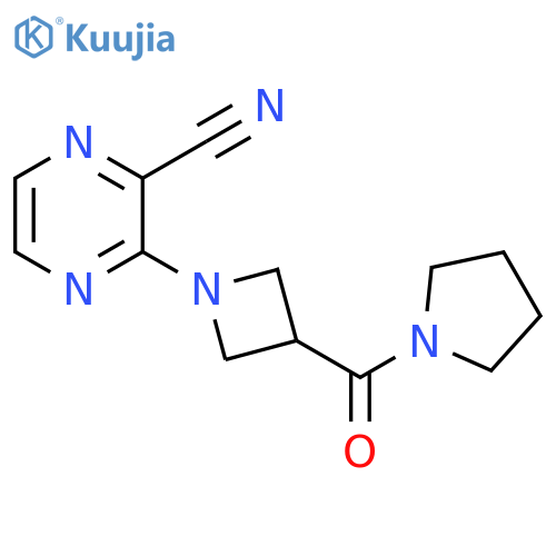 3-[3-(pyrrolidine-1-carbonyl)azetidin-1-yl]pyrazine-2-carbonitrile structure