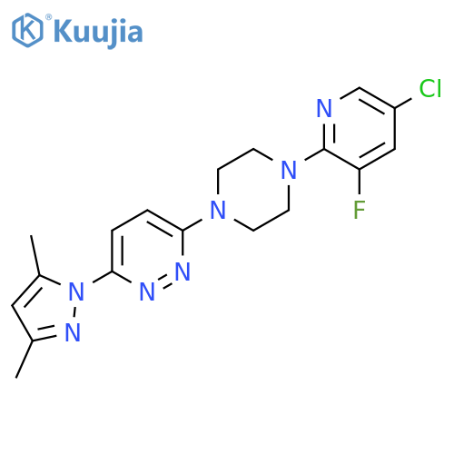 3-[4-(5-chloro-3-fluoropyridin-2-yl)piperazin-1-yl]-6-(3,5-dimethyl-1H-pyrazol-1-yl)pyridazine structure