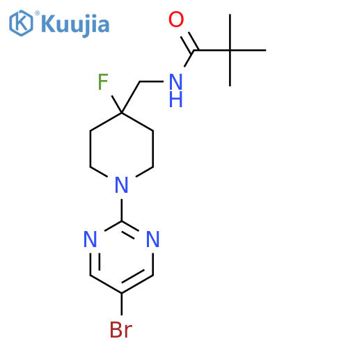 N-{[1-(5-bromopyrimidin-2-yl)-4-fluoropiperidin-4-yl]methyl}-2,2-dimethylpropanamide structure
