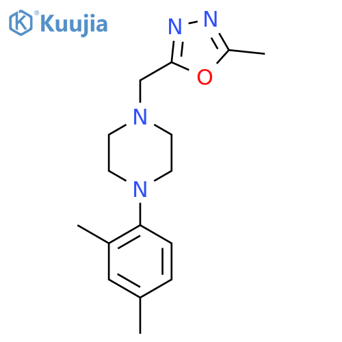 1-(2,4-Dimethylphenyl)-4-[(5-methyl-1,3,4-oxadiazol-2-yl)methyl]piperazine structure