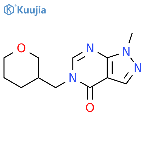 1-methyl-5-[(oxan-3-yl)methyl]-1H,4H,5H-pyrazolo[3,4-d]pyrimidin-4-one structure