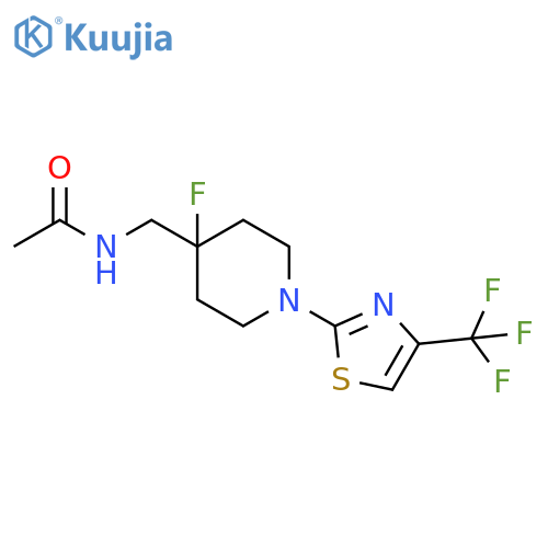 N-({4-fluoro-1-[4-(trifluoromethyl)-1,3-thiazol-2-yl]piperidin-4-yl}methyl)acetamide structure