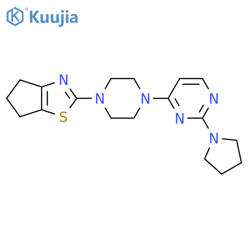 4-(4-{4H,5H,6H-cyclopenta[d][1,3]thiazol-2-yl}piperazin-1-yl)-2-(pyrrolidin-1-yl)pyrimidine structure