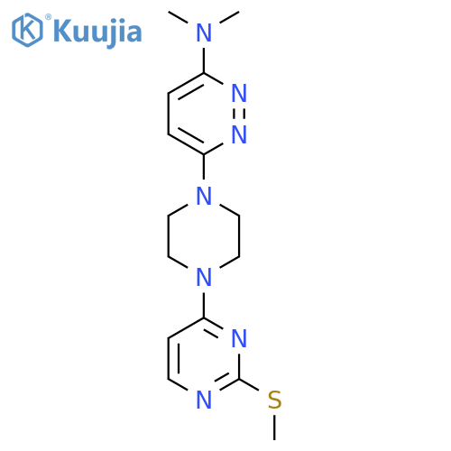 N,N-dimethyl-6-{4-[2-(methylsulfanyl)pyrimidin-4-yl]piperazin-1-yl}pyridazin-3-amine structure