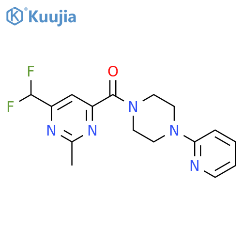 4-(difluoromethyl)-2-methyl-6-[4-(pyridin-2-yl)piperazine-1-carbonyl]pyrimidine structure