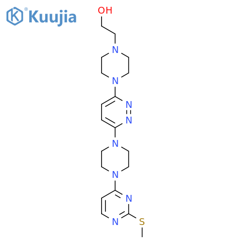 2-[4-(6-{4-[2-(Methylsulfanyl)pyrimidin-4-yl]piperazin-1-yl}pyridazin-3-yl)piperazin-1-yl]ethan-1-ol structure