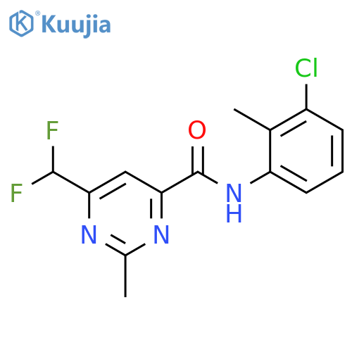N-(3-chloro-2-methylphenyl)-6-(difluoromethyl)-2-methylpyrimidine-4-carboxamide structure
