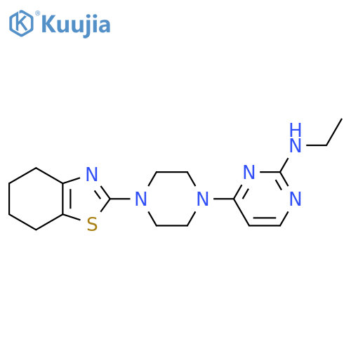 N-ethyl-4-[4-(4,5,6,7-tetrahydro-1,3-benzothiazol-2-yl)piperazin-1-yl]pyrimidin-2-amine structure