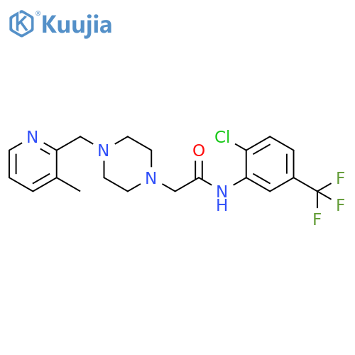 N-[2-chloro-5-(trifluoromethyl)phenyl]-2-{4-[(3-methylpyridin-2-yl)methyl]piperazin-1-yl}acetamide structure