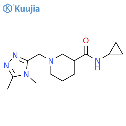 N-cyclopropyl-1-[(4,5-dimethyl-4H-1,2,4-triazol-3-yl)methyl]piperidine-3-carboxamide structure