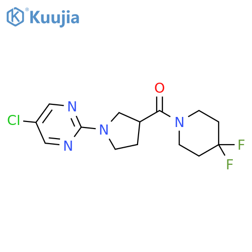 5-chloro-2-[3-(4,4-difluoropiperidine-1-carbonyl)pyrrolidin-1-yl]pyrimidine structure