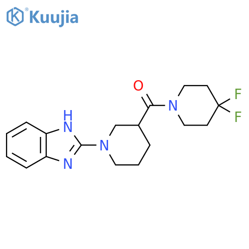 2-[3-(4,4-difluoropiperidine-1-carbonyl)piperidin-1-yl]-1H-1,3-benzodiazole structure