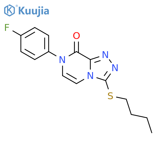3-(butylsulfanyl)-7-(4-fluorophenyl)-7H,8H-[1,2,4]triazolo[4,3-a]pyrazin-8-one structure
