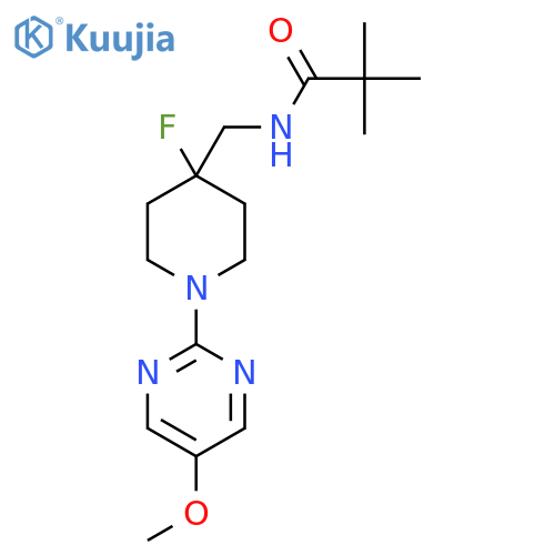 N-{[4-fluoro-1-(5-methoxypyrimidin-2-yl)piperidin-4-yl]methyl}-2,2-dimethylpropanamide structure