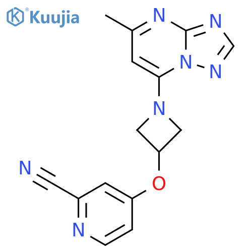 4-[(1-{5-methyl-[1,2,4]triazolo[1,5-a]pyrimidin-7-yl}azetidin-3-yl)oxy]pyridine-2-carbonitrile structure