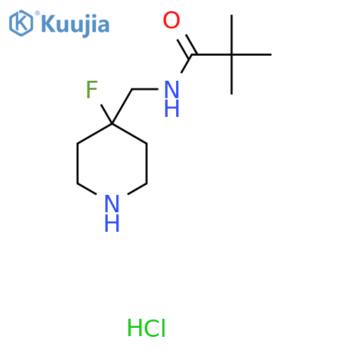 N-[(4-fluoropiperidin-4-yl)methyl]-2,2-dimethylpropanamide hydrochloride structure