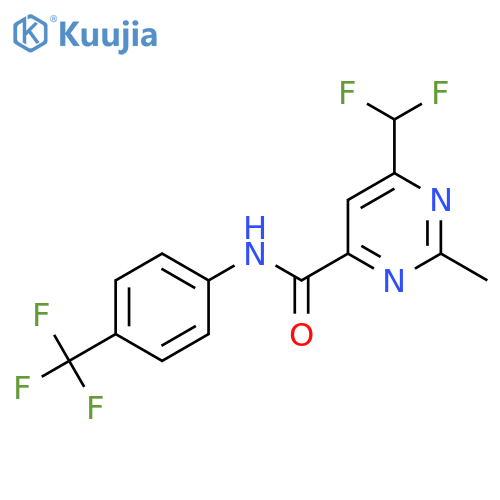 6-(difluoromethyl)-2-methyl-N-[4-(trifluoromethyl)phenyl]pyrimidine-4-carboxamide structure