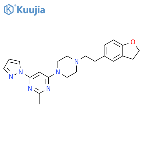 4-{4-[2-(2,3-dihydro-1-benzofuran-5-yl)ethyl]piperazin-1-yl}-2-methyl-6-(1H-pyrazol-1-yl)pyrimidine structure