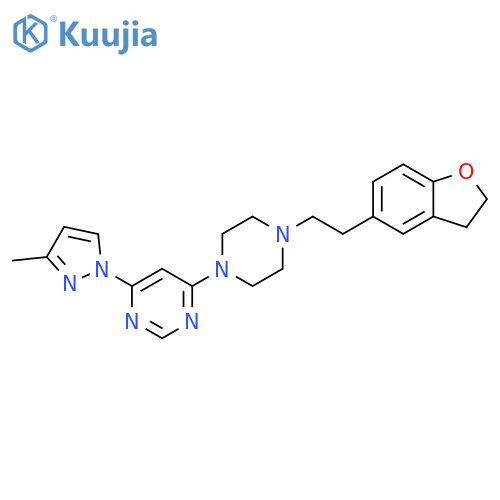 4-{4-[2-(2,3-dihydro-1-benzofuran-5-yl)ethyl]piperazin-1-yl}-6-(3-methyl-1H-pyrazol-1-yl)pyrimidine structure