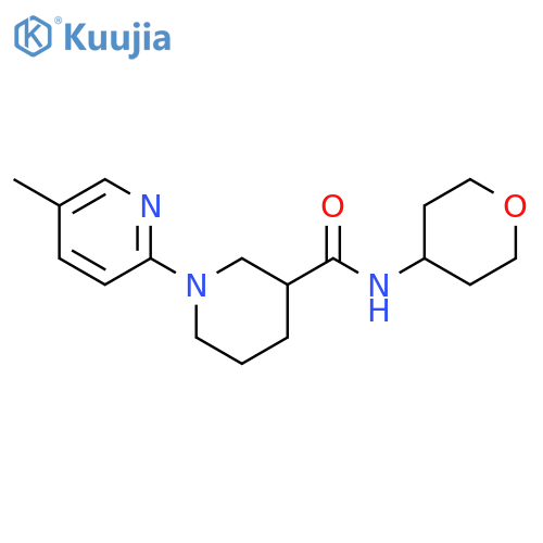 1-(5-methylpyridin-2-yl)-N-(oxan-4-yl)piperidine-3-carboxamide structure