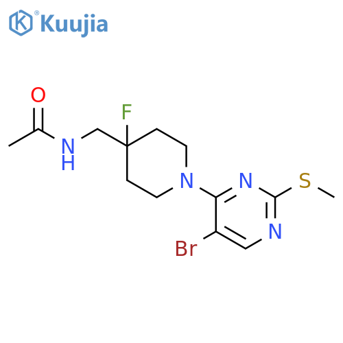 N-({1-[5-bromo-2-(methylsulfanyl)pyrimidin-4-yl]-4-fluoropiperidin-4-yl}methyl)acetamide structure