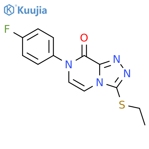 3-(ethylsulfanyl)-7-(4-fluorophenyl)-7H,8H-1,2,4triazolo4,3-apyrazin-8-one structure