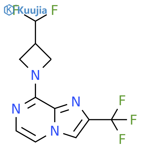 3-(difluoromethyl)-1-[2-(trifluoromethyl)imidazo[1,2-a]pyrazin-8-yl]azetidine structure