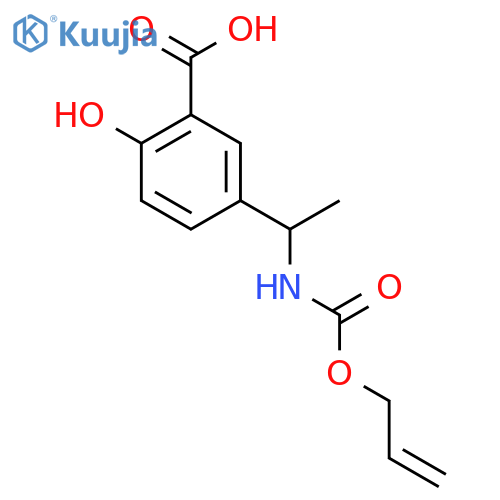 2-hydroxy-5-(1-{(prop-2-en-1-yloxy)carbonylamino}ethyl)benzoic acid structure