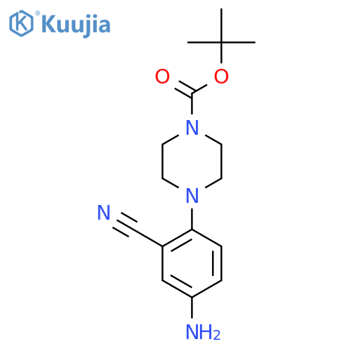 Tert-Butyl 4-(4-amino-2-cyanophenyl)piperazine-1-carboxylate structure
