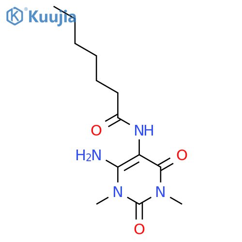Heptanamide,N-(6-amino-1,2,3,4-tetrahydro-1,3-dimethyl-2,4-dioxo-5-pyrimidinyl)- structure