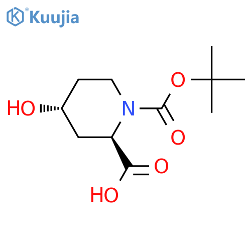 rel-1-(1,1-Dimethylethyl) (2R,4R)-4-hydroxy-1,2-piperidinedicarboxylate structure
