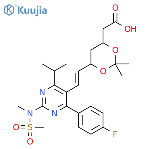 tert-Butyl 6-[(1E)-2-[4-(4-fluorophenyl)-6-(1-methylethyl)-2-[methyl(methylsulfonyl)amino]-5-pyrimidinyl]ethenyl]-2,2-dimethyl-1,3-dioxane-4-acetate structure