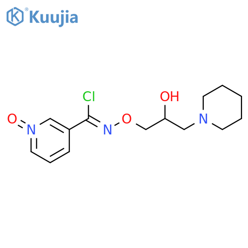 3-Pyridinecarboximidoyl chloride, N-[2-hydroxy-3-(1-piperidinyl)propoxy]-, 1-oxide structure