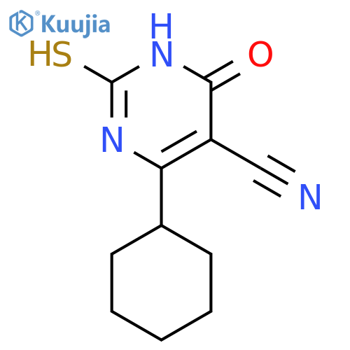 4-CYCLOHEXYL-2-MERCAPTO-6-OXO-1,6-DIHYDROPYRIMIDINE-5-CARBONITRILE structure