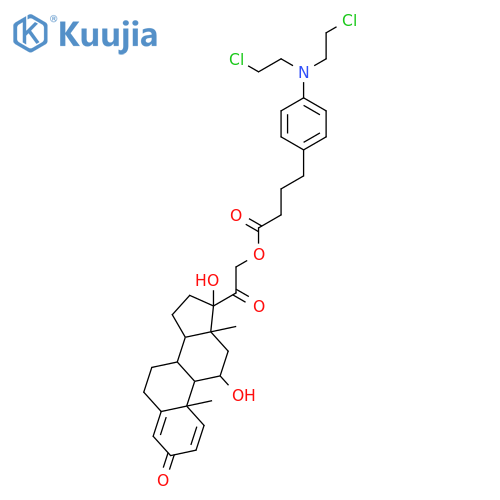 [2-(11,17-dihydroxy-10,13-dimethyl-3-oxo-7,8,9,11,12,14,15,16-octahydro-6H-cyclopenta[a]phenanthren-17-yl)-2-oxo-ethyl] 4-[4-[bis(2-chloroethyl)amino]phenyl]butanoate structure