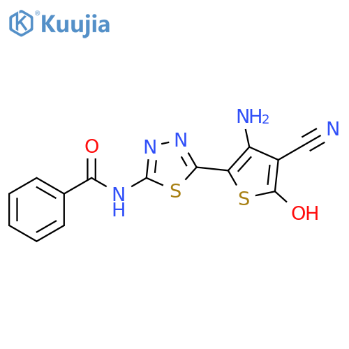 Benzamide,N-[5-(3-amino-4-cyano-5-hydroxy-2-thienyl)-1,3,4-thiadiazol-2-yl]- structure