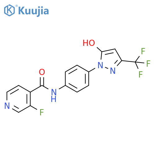 4-Pyridinecarboxamide, 3-fluoro-N-[4-[5-hydroxy-3-(trifluoromethyl)-1H-pyrazol-1-yl]phenyl]- structure