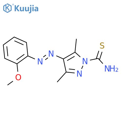 1H-Pyrazole-1-carbothioamide,4-[2-(2-methoxyphenyl)diazenyl]-3,5-dimethyl- structure