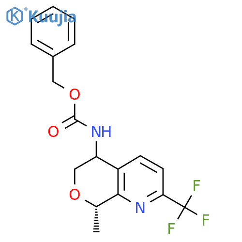 benzyl N-[(8S)-8-methyl-2-(trifluoromethyl)-6,8-dihydro-5H-pyrano[3,4-b]pyridin-5-yl]carbamate structure